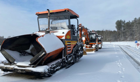 construction site in winter